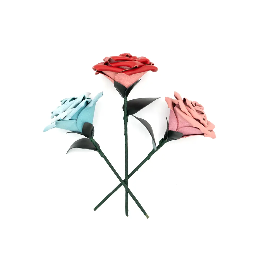 皮革玫瑰花 - BSP049 (手縫材料包, 原色 Natural).webp