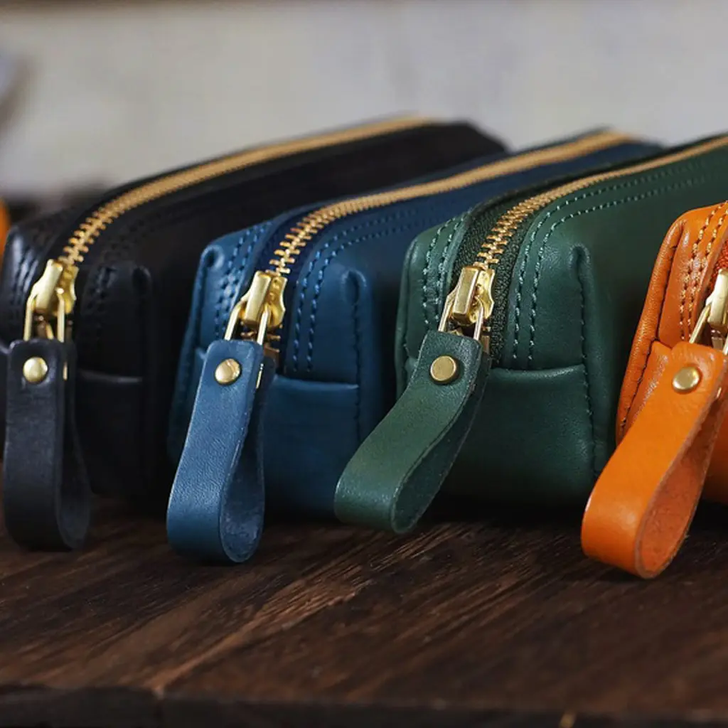 皮革拉鏈萬用筆袋 FIP009 (黑色).webp