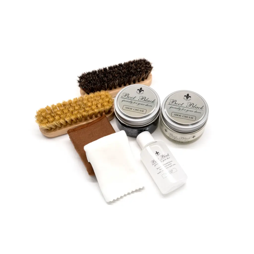 COLUMBUS Boot Black Silver Line  Shoe Care Set