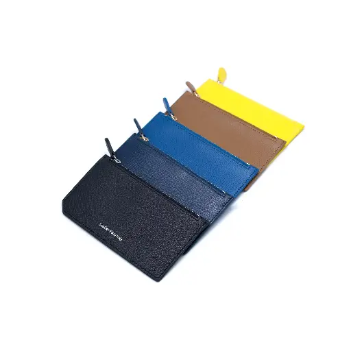 Epsom 皮革拉鏈零錢包 | 5卡位＋拉鏈零錢位 | 18 色
